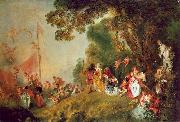 WATTEAU, Antoine Pilgrimage to Cythera1 Sweden oil painting reproduction